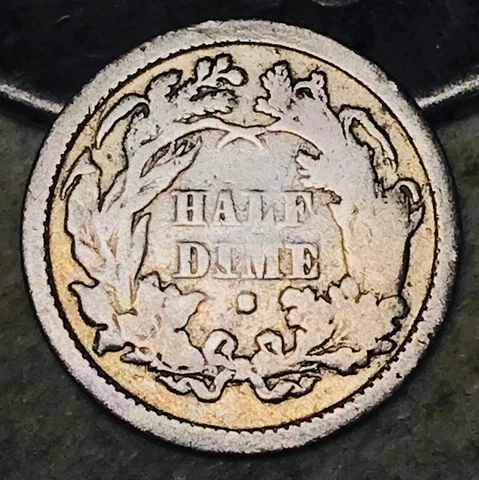 1872 S Seated Liberty Half Dime 5C Ungraded 90% Silver US Coin CC18004 Cover