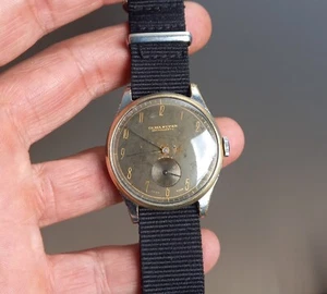 Vintage Olma Super Tropical Black Dial Military Style Watch 35mm - Picture 1 of 22