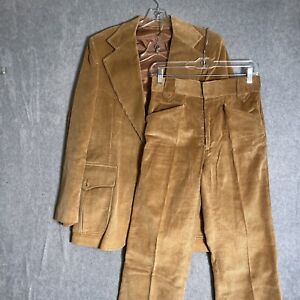 Sheplers Mens Suit 39 Regular 3 Piece Brown Corduroy Western Lined Cowboy Medium