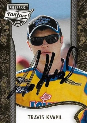 TRAVIS KVAPIL AUTOGRAPHED 2011 PRESS PASS FANFARE RACING NASCAR TRADING CARD #22 - Image 1 of 2