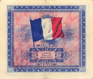 Francia 2 Franchi Serie del 1944 Seconda Guerra Mondiale Emissione Targa 2 Banconote Circolate Mea81 - Foto 1 di 2
