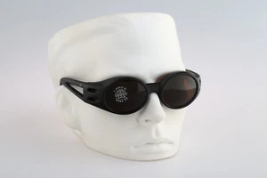 Vuarnet Pouillorux 031, Vintage 90s black wrap sunglasses mens & women NOS - Picture 1 of 10