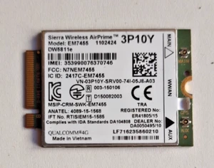 DW 5811e Sierra Wireless AirPrime EM7455 LTE WWAN 4G DW5811e 3P10Y 03P10Y - Bild 1 von 2
