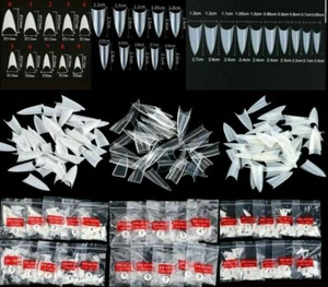 500 Stck. Stiletto halbe Abdeckung gefälschte falsche Nagelspitzen normaler Salon spitz künstlich - Bild 1 von 6
