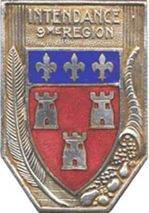 Intendance de la 9° Région Militaire, émail, dos lisse, D.Ber.Dép.(6881) - Picture 1 of 2