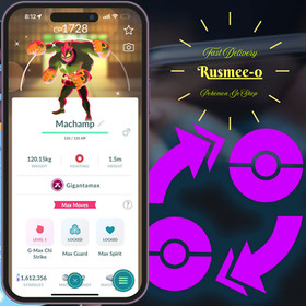 Pokemon Shiny Gigantamax Machamp - Tra'de or Mini P T C - Read Description