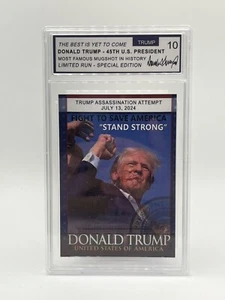 2024 Donald Trump Assassination Attempt Card Collectible Custom Graded 10 wcg - Picture 1 of 2