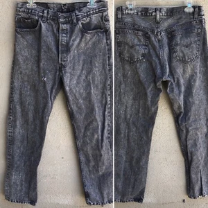 Jeans Vintage Levis 501 Botón Mosca Negro Lavado Ácido EE. UU. 34 30 Medida 33 30 - Imagen 1 de 12