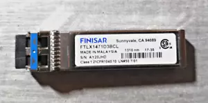 1X Finisar FTLX1471D3BCL 10Gb LR 1310NM 10KM SFP + nadajnik-odbiornik 10000BaseLC pojedynczy - Zdjęcie 1 z 2