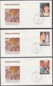 REPÚBLICA CENTRAL AFRICANA Sc # 818,21-2 JUEGO de 3 FDC CHALLENGER EDICIÓN CONMEMORATIVA - Imagen 1 de 1