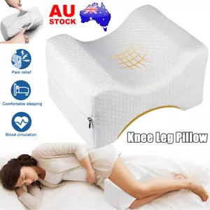 Memory Foam Knee Pillow Side Sleepers Back Hip Pad Sciatica Painrelief Cushion - Picture 1 of 12
