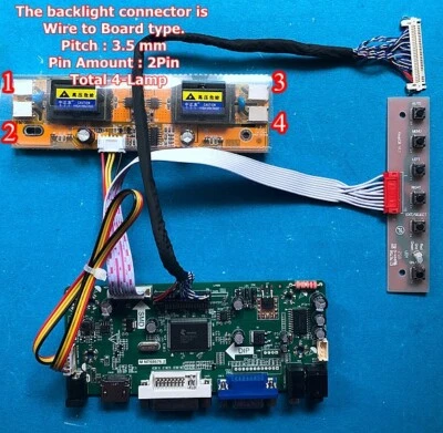 HDMI DVI VGA Audio Board for 17" 1280x1024 LTM170EU-L01 L11 -L21 L25 L31 L32 L35 - Image 1 of 3