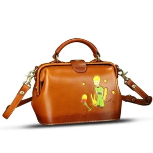 Genuine Leather Doctor Bag for Women Vintage Leather Shoulder Crossbody Bag - Bild 1 von 15