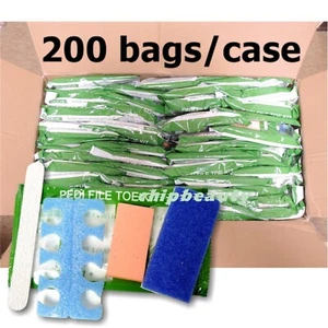 Disposable Pedicure Toe Kit (Pumice* File -Buffer -Toe Separator) 200 Bags/box - Bild 1 von 1