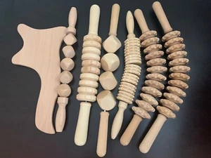 Wood Therapy Tools Set #1, Massage Tools / Maderoterapia Colombiana Kit 7 Pcs - Picture 1 of 8