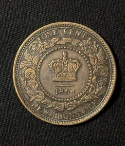 1864 New Brunswick One Cent VF++ - Picture 1 of 2