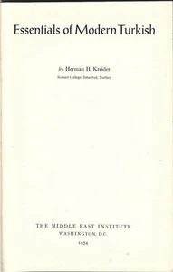 Essentials of Modern Turkish - The Middle East Institute Washington 1954 Kreider - Bild 1 von 3