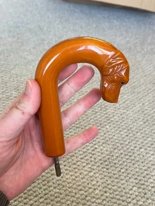 Vintage Phenol Bernstein Bakelit Catalin Komponente Griff nicht marmoriert 100g orange - Bild 1 von 15
