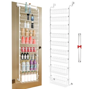 Over Door Organizer Rack – Metal Storage for Home, Kitchen, Bathroom (White, ... - Bild 1 von 7
