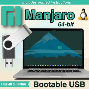 Manjaro Linux Bootable USB Flash Drive | Gnome, Cinnamon, XFCE, KDE, i3wm - Picture 1 of 10