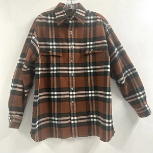 Camisa Ivy Crew Abotonada Para Hombres Mediana Cuadros Peso Pesado Franela 2 Bolsillos - Imagen 1 de 13