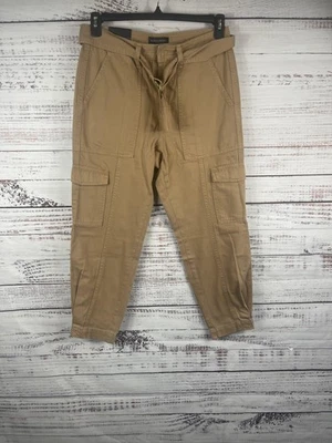 Banana Republic Pants Womens 2 Tan Cargo Utility Belted Pockets Cotton Ankle - Image 1 of 4
