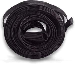 (100ft x 1/2") Cable Sleeve, PET Expandable Braided Sleeving Wire Sleeve Blac... - Bild 1 von 6