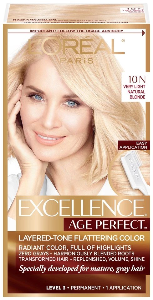 Color de cabello L'Oreal Excellence Age Perfect, rubio natural muy claro 10N Foto 1 de 1