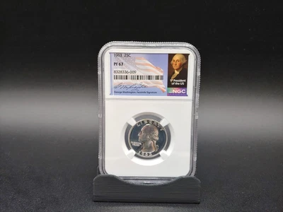 1963 Washington Silver Quarter 25c NGC PF67 - Special NGC Flag/Portrait Label - Image 1 of 4