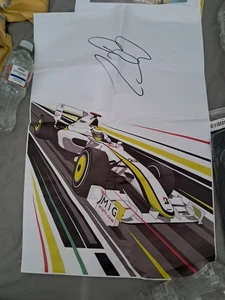 Jenson Button Brawn Gp handsigniert bedruckt große Leinwand  - Bild 1 von 4