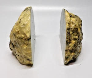 Natural Stone Granite Rock Black & White Polished Bookends - Picture 1 of 8