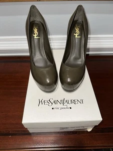 Neu im Karton, Yves Saint Laurent, Italienisch, DAMEN OLIV, DESIGNER HIGH HEEL PUMPS Gr: 9 - Bild 1 von 15
