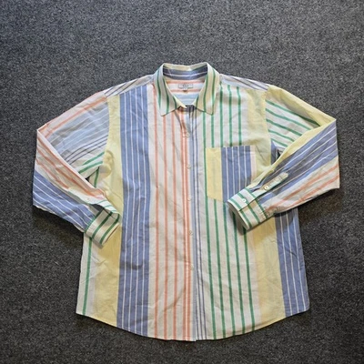 Rails Shirt Mens Size Medium White Blue Striped Colorblock Preppy Button Casual - Image 1 of 4