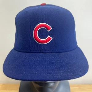 Vintage New Era Chicago Cubs eng anliegende 100 % Wolle 7,25 Kappe Mütze 7 1/4 blau MLB - Bild 1 von 10