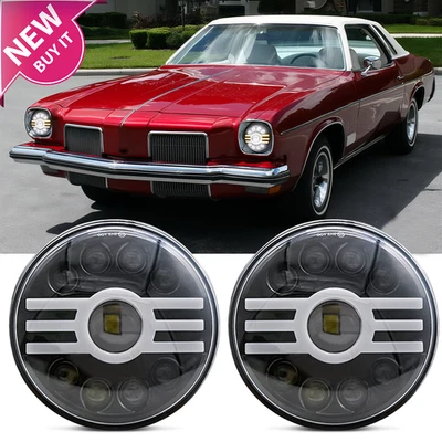 Par de faros LED redondos altos/bajos de 7 pulgadas para Oldsmobile Cutlass Supreme 1973-1975 Foto 1 de 4