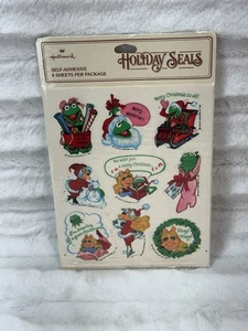 1981 MUPPETS Miss Piggy & Kermit Weihnachtsaufkleber PUNZE postfrisch 4 Blatt SIEGEL - Bild 1 von 2