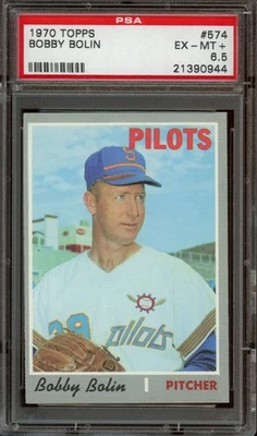 1970 Topps #574 Bobby Bolin *PSA 6,5 (EX-MT+) *Seattle Pilots Foto 1 de 2