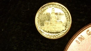 MONETA MINIATURA 1926 2,5 DOLLARI SESQUICENTENARIO PLACCA ORO su ARGENTO STERLING - Foto 1 di 2