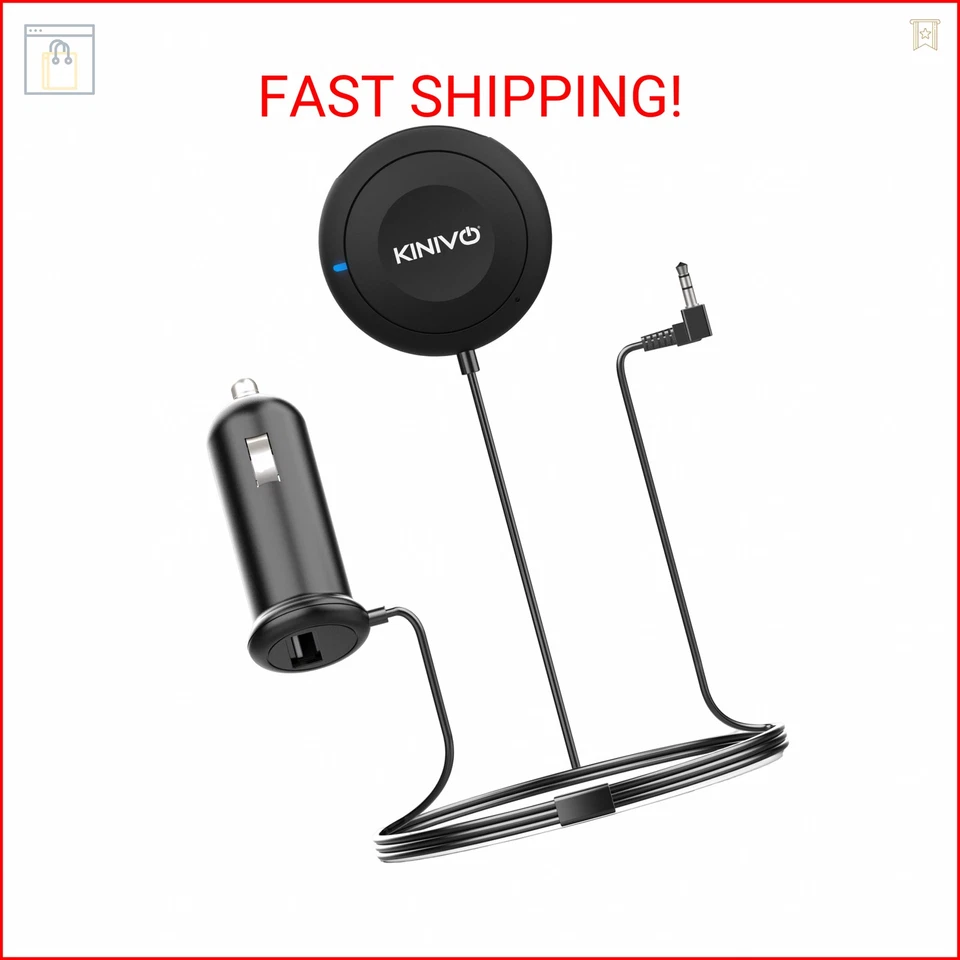 Kinivo BTC450 Bluetooth Car Kit Hands- AUX Bluetooth Adapter