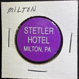 Stetler Hotel. Milton, PA.  DRAFT Purple Token HS58 - Picture 1 of 4