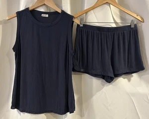 Barefoot Dreams Malibu Collection Ultra Soft Rib Pajama Short & tank Set - Picture 1 of 9