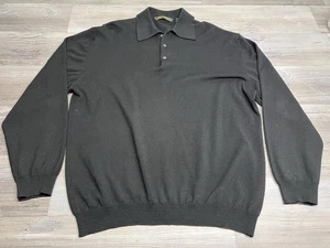 Vintage Principe Polo Sweater Black Mens Size L Made in Italy Wool Single Needle - Picture 1 of 6
