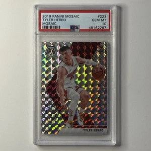 Tyler Herro 2019 Panini Mosaic #223 Silver Prizm RC Rookie PSA 10 GEM Heat - Foto 1 di 2