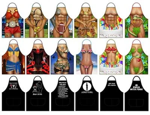 Delantales Divertidos Novedad Personaje Sexy Descarados Diversión Desnudo Barbacoa Cocina Eslogan - Imagen 1 de 7