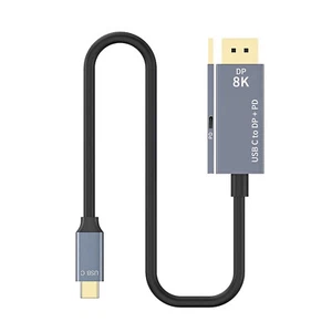 1m 8K 60Hz USB-C To Displayport 1.4 Cable USB 3.1 Type C To DP W/ PD Charging f - Picture 1 of 11