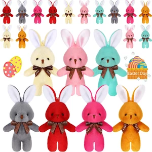 21 Pieces Easter Bunny Stuffed Animal Bulk 6.3 Inch Mini Easter Bunny Plush 7 Co - Picture 1 of 12