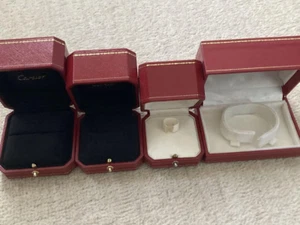 Cartier Jewelry Set Ring Bracelet LOT Red Vintage Storage Empty Box case mzmr A - Picture 1 of 5