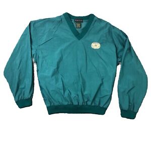 IZOD Club Men's S Green Side Pockets Nylon V-Neck Sport Sweater Wedgewood Golf