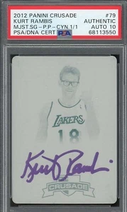 Kurt Rambis 2012 Panini Crusade Signed Printing Plate Card #79 Auto PSA 10 1/1 - Picture 1 of 2