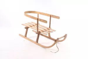 alter Schlitten Puppe Rodel Holz Holzschlitten old vintage Kinder retro deko - Bild 1 von 11